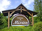 Mission's welcome sign